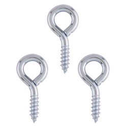 Ace 9/32 in. D X 2-1/8 in. L Zinc-Plated Steel Screw Eye 140 lb. cap. 3 pk