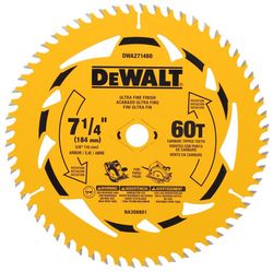 DEWALT 7-1/4 in. D X 5/8 in. Tungsten Carbide Tipped Circular Saw Blade 60 teeth 1 pk