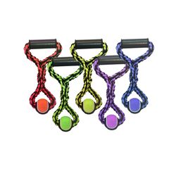 Multipet Nuts For Knots For Dog Assorted Cotton Hand Tug with Tennis Ball Dog Toy 1 pk