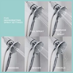 Danco Seventy Chrome ABS 5 settings Handheld Showerhead 1.8 gpm