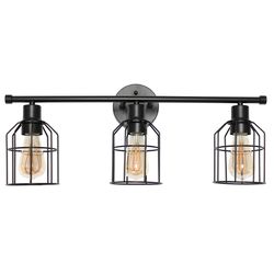 Lalia Home Black 3 lights Incandescent Vanity Light Wall Mount