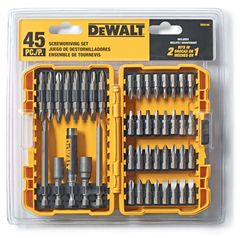 DeWalt Assorted in. X 2 in. L Screwdriving Set Heat-Treated Steel 45 pc