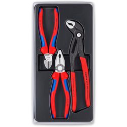 Knipex 3 pc Chrome Vanadium Steel Combination Diagonal Cobra Pliers Set