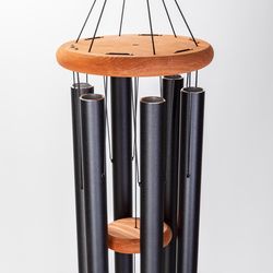 Wind River Festival Black Aluminum/Wood 42 in. Wind Chime
