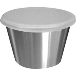 TableCraft Silver ABS/Stainless Steel Dipping Cups w/Lids 15 oz