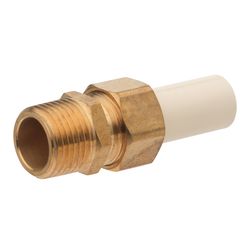 Homewerks Schedule 40 1/2 in. Compression X 1/2 in. D MPT CPVC/Brass Adapter Coupling