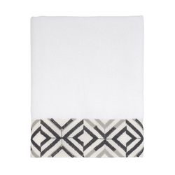 Avanti Linens Harlow White Polyester Concentric Diamonds Hand Towel 1 pc