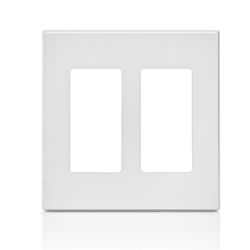 Leviton Decora White 2 gang Polycarbonate Decorator Wall Plate 1 each