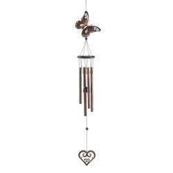 Summerfield Terrace Bronze Iron 31.5 in. Butterfly Heart Wind Chime