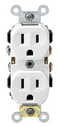 Leviton 15 amps 125 V Duplex White Outlet 5-15R 1 pk