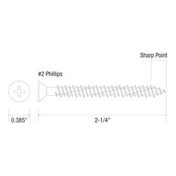 Grip-Rite 3/16 in. wire X 2-1/4 in. L Phillips Flat Head Coarse Concrete Screws