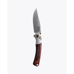 Benchmade Dark Brown Wood S30V Steel > 6 in. Gray Aluminum & Wood Folding Knife
