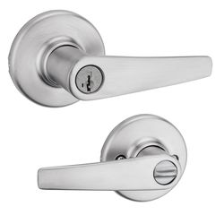 Kwikset Delta Traditional Satin Chrome Entry Lever 1-3/8 in.