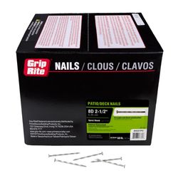 Grip-Rite 8D 2-1/2 in. Deck Hot-Dipped Galvanized Steel Nail Flat Head 50 lb