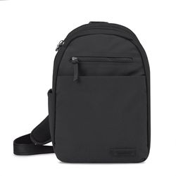 Travelon Metro Black Sling Backpack 17 in. H X 11 in. W