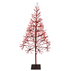 Holiday Bright Lights LED Red Lighted Shimmering Tree 54 in. Yard Decor