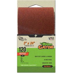 Gator 24 in. L X 3 in. W Aluminum Oxide Sanding Belt 120 Grit Fine 2 pc