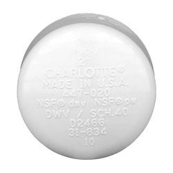 Charlotte Pipe Schedule 40 2 in. Hub X 2 in. D Hub PVC Cap 1 pk