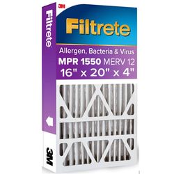 Filtrete 16 in. W X 20 in. H X 4 in. Polypropylene 1550 MPR Pleated Air Filter 1 pk