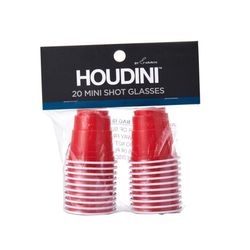 Houdini 2 oz Red Plastic Disposable Shot Glass