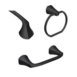Moen Lindor Matte Black Bathroom Hardware Kit 18 in. L Zinc