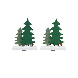 Glitzhome Multicolored Reindeer and Bear Stocking Holder 7 in.