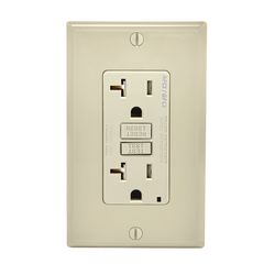 Leviton SmartlockPro 20 amps 125 V Duplex Light Almond AFCI/GFCI Dual Function Outlet 5-20R 1 pk