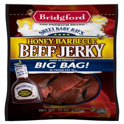 Bridgford Sweet Baby Ray's Honey BBQ Beef Jerky 10 oz Bagged