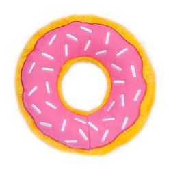 ZippyPaws For Dog Pink Plush Donutz - Strawberry Dog Toy 1 pk