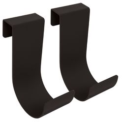 MIDE Products 6 in. L Powder Coated Black Aluminum Short Slip-On Hook 25 lb. cap. 2 pk