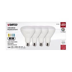 Satco BR40 E26 (Medium) LED Bulb Tunable White/Color Changing 75 Watt Equivalence 4 pk