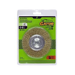 Gator 4 in. Coarse Crimped Wire Wheel Brush Brass Coated Steel 4500 rpm 1 pc