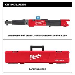 Milwaukee M12 FUEL 3/8 in. Digital Torque Wrench 23.3 in. L 3 pc