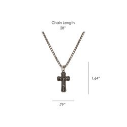 Montana Silversmiths Men's Barbed Wire Cross Silver Necklace Stainless Steel Water Resistant