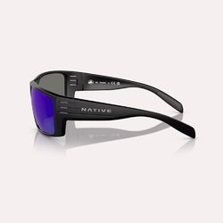 Native Griz Sunglasses Unisex Matte Black Frame Blue Lens Polarized Blue Light Blocking