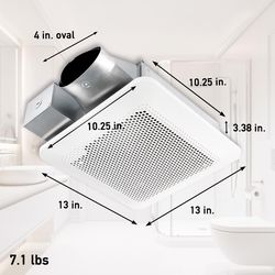 Panasonic Whisper Thin 100 CFM 0.5 Sones Bathroom Exhaust Fan
