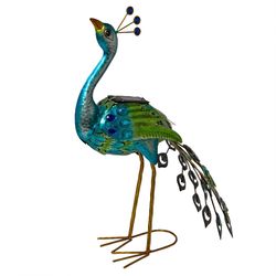 Alpine Green Iron 19.88 in. H Outdoor Solar Decor