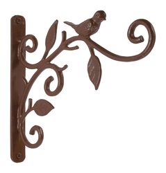 Panacea HoldAll Bronze Iron 9 in. H Bird and Leaf Plant Hanger