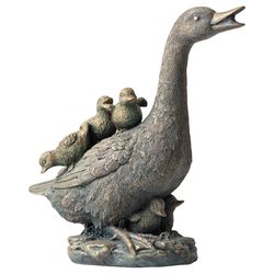 Glitzhome Bronze Fiberglass 15 in. H X 14 in. L X 6.5 in. W Duck Statue