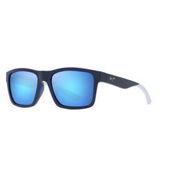 Maui Jim The Flats Sunglasses Unisex Navy w/Light Blue Frame Blue Hawaii Lens Polarized