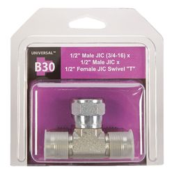 Apache Steel 1/2 in. D X 1/2 in. D T-Hydraulic Adapter 1 pk