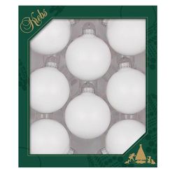 Christmas by Krebs Classic White Velvet Ball Ornaments 3 in.