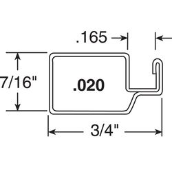 Prime-Line Mill Plastic 3/4 in. W X 146 in. L Screen Frame 1 pk