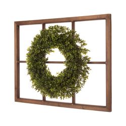 Glitzhome 22 in. H X 28 in. L Brown/Green Plastic Wreath