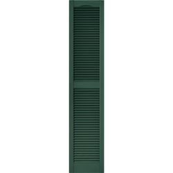Builders Edge 72 in. H X 14.5 in. W Forest Green Louvered Vinyl Shutter 2 pk