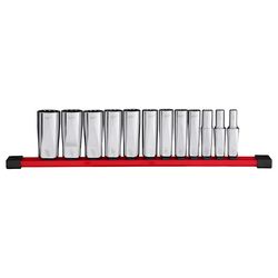 Milwaukee 3/8 in. drive SAE 12 Point Deep Well Socket Set 12 pc