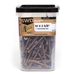 Big Timber No. 10 X 2-5/8 in. L Star Brown Exterior Wood Screw 4.67 lb 350 pk