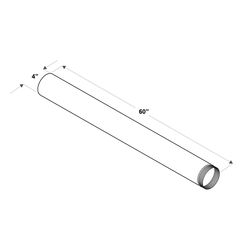 Imperial 4 in. D X 60 in. L Galvanized Steel Furnace Pipe