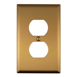 Amerelle Oxford Brushed Gold 1 gang Steel Duplex Wall Plate 1 pk