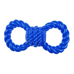 Boss Pet Infinity For Dog Blue TPR Figure 8 Rope Tug Toy 1 pk